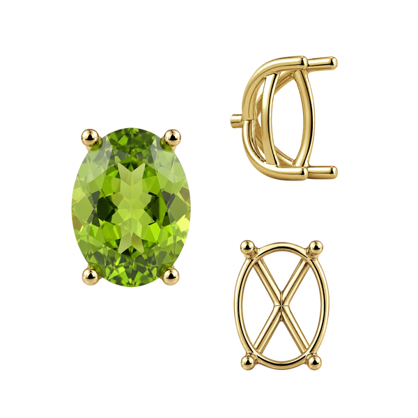 ITI NYC Four Prong Oval Tapered Basket Settings in 14K Gold (5.50 x 3.50 mm - 11.50 x 9.50 mm)