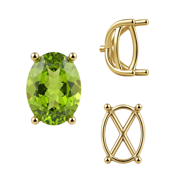 ITI NYC Four Prong Oval Tapered Basket Settings in 14K Gold (5.50 x 3.50 mm - 11.50 x 9.50 mm)