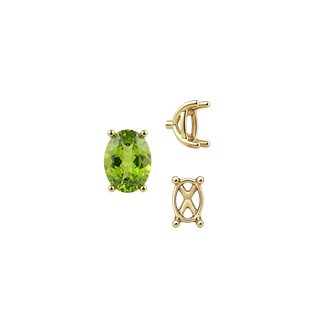 ITI NYC Four Prong Oval Tapered Basket Settings in 14K Gold (5.50 x 3.50 mm - 11.50 x 9.50 mm)