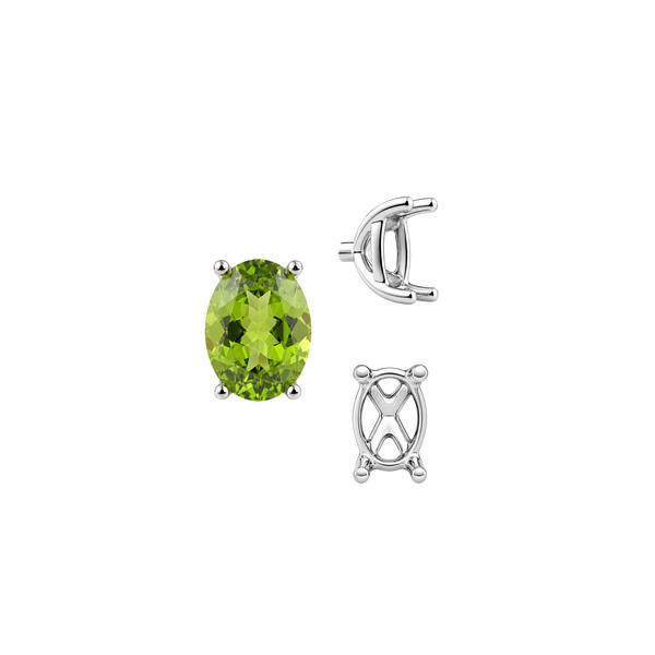 ITI NYC Four Prong Oval Tapered Basket Settings in Sterling Silver (5.50 x 3.50 mm - 11.50 x 9.50 mm)