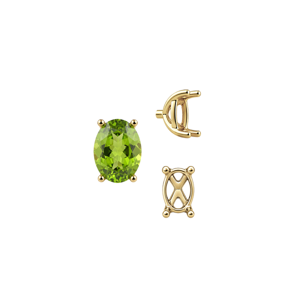 ITI NYC Four Prong Oval Tapered Basket Settings in 14K Gold (5.50 x 3.50 mm - 11.50 x 9.50 mm)