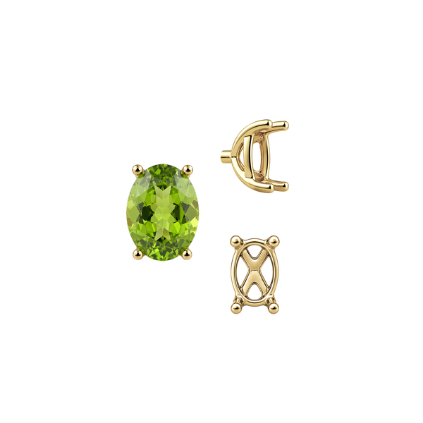 ITI NYC Four Prong Oval Tapered Basket Settings in 14K Gold (5.50 x 3.50 mm - 11.50 x 9.50 mm)