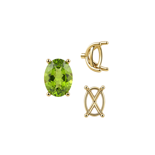 ITI NYC Four Prong Oval Tapered Basket Settings in 14K Gold (5.50 x 3.50 mm - 11.50 x 9.50 mm)