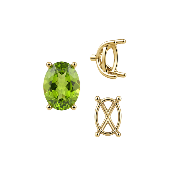 ITI NYC Four Prong Oval Tapered Basket Settings in 14K Gold (5.50 x 3.50 mm - 11.50 x 9.50 mm)