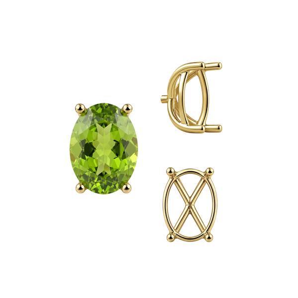 ITI NYC Four Prong Oval Tapered Basket Settings in 14K Gold (5.50 x 3.50 mm - 11.50 x 9.50 mm)
