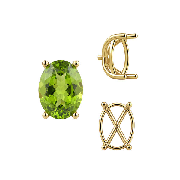 ITI NYC Four Prong Oval Tapered Basket Settings in 14K Gold (5.50 x 3.50 mm - 11.50 x 9.50 mm)