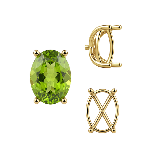 ITI NYC Four Prong Oval Tapered Basket Settings in 14K Gold (5.50 x 3.50 mm - 11.50 x 9.50 mm)