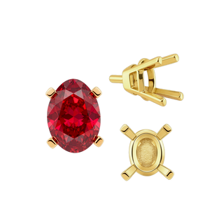 ITI NYC Four Prong Oval Tapered Settings With Peg in 14K Gold (5.00 x 3.00 mm - 12.00 x 10.00 mm)