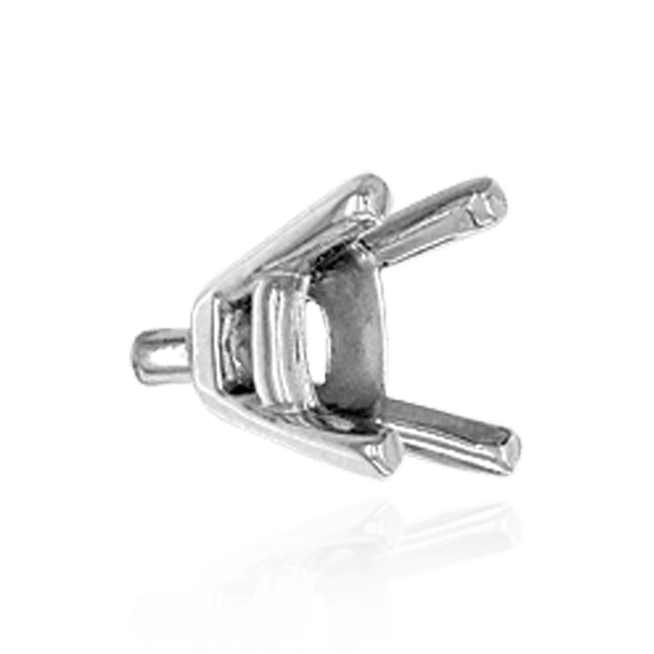 ITI NYC Four Prong Oval Tapered Settings With Peg in Sterling Silver (5.00 x 3.00 mm - 12.00 x 10.00 mm)