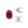 ITI NYC Four Prong Oval Tapered Settings With Peg in Sterling Silver (5.00 x 3.00 mm - 12.00 x 10.00 mm)