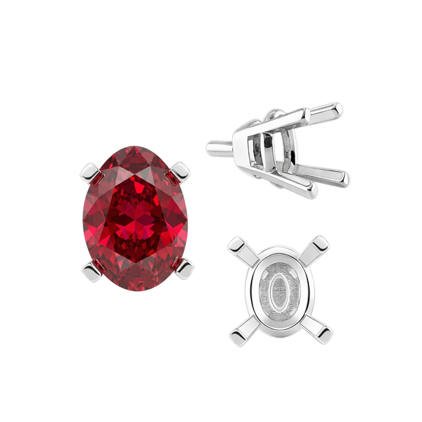ITI NYC Four Prong Oval Tapered Settings With Peg in 14K Gold (5.00 x 3.00 mm - 12.00 x 10.00 mm)