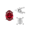 ITI NYC Four Prong Oval Tapered Settings With Peg in Sterling Silver (5.00 x 3.00 mm - 12.00 x 10.00 mm)