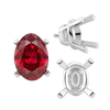 ITI NYC Four Prong Oval Tapered Settings With Peg in Sterling Silver (5.00 x 3.00 mm - 12.00 x 10.00 mm)
