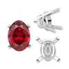 ITI NYC Four Prong Oval Tapered Settings With Peg in Sterling Silver (5.00 x 3.00 mm - 12.00 x 10.00 mm)