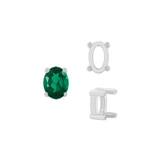 ITI NYC Four Prong Oval Single Base Settings in Sterling Silver (5.00 x 3.00 mm - 20.00 x 14.00 mm)