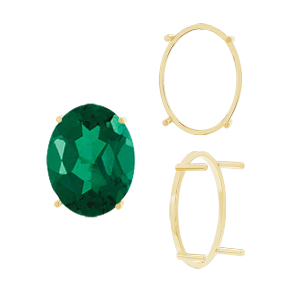 ITI NYC Four Prong Oval Single Base Settings in 14K Gold (5.00 x 3.00 mm - 20.00 x 14.00 mm)