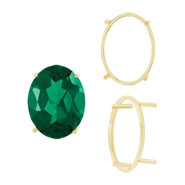 ITI NYC Four Prong Oval Single Base Settings in 14K Gold (5.00 x 3.00 mm - 20.00 x 14.00 mm)
