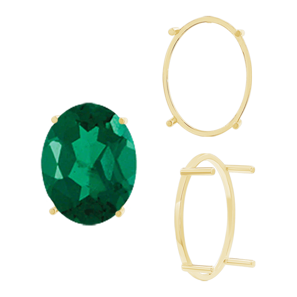ITI NYC Four Prong Oval Single Base Settings in 14K Gold (5.00 x 3.00 mm - 28.00 x 21.00 mm)