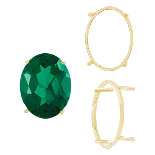 ITI NYC Four Prong Oval Single Base Settings in 14K Gold (5.00 x 3.00 mm - 28.00 x 21.00 mm)