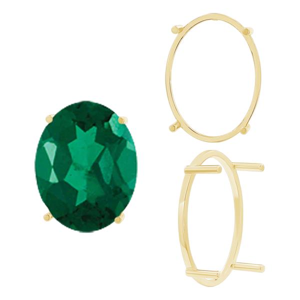 ITI NYC Four Prong Oval Single Base Settings in 14K Gold (5.00 x 3.00 mm - 28.00 x 21.00 mm)