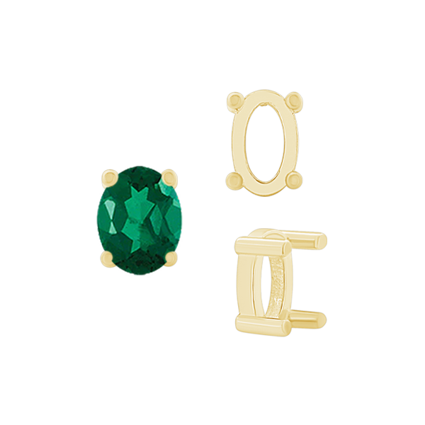 ITI NYC Four Prong Oval Single Base Settings in 14K Gold (5.00 x 3.00 mm - 20.00 x 14.00 mm)