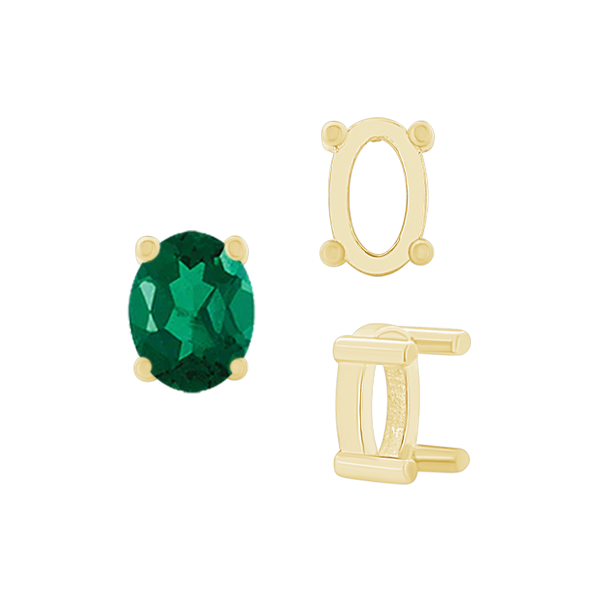 ITI NYC Four Prong Oval Single Base Settings in 14K Gold (5.00 x 3.00 mm - 28.00 x 21.00 mm)