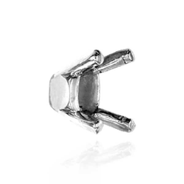 ITI NYC Four Prong Oval Tapered Settings With Pads in Sterling Silver (5.00 x 3.00 mm - 16.00 x 12.00 mm)