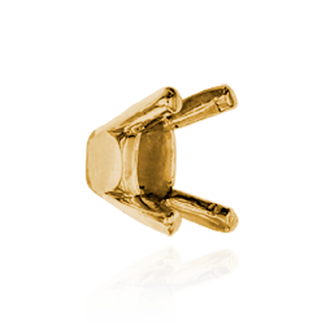 ITI NYC Four Prong Oval Tapered Settings With Pads in 18K Gold (6.00 x 4.00 mm - 12.00 x 9.50 mm)