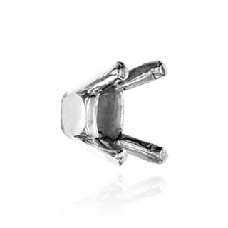 ITI NYC Four Prong Oval Tapered Settings With Pads in Sterling Silver (5.00 x 3.00 mm - 16.00 x 12.00 mm)
