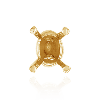 ITI NYC Four Prong Oval Tapered Settings With Pads in Sterling Silver (5.00 x 3.00 mm - 16.00 x 12.00 mm)