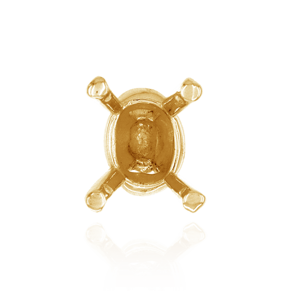 ITI NYC Four Prong Oval Tapered Settings With Pads in 14K Gold (5.00 x 3.00 mm - 16.00 x 12.00 mm)