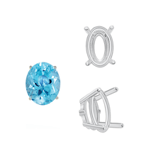 Load image into Gallery viewer, ITI NYC Four Prong Oval Wire Basket Settings With Pads in 14K Gold (5.00 x 3.00 mm - 12.00 x 10.00 mm)
