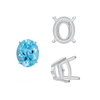 ITI NYC Four Prong Oval Wire Basket Settings With Pads in 14K Gold (5.00 x 3.00 mm - 12.00 x 10.00 mm)