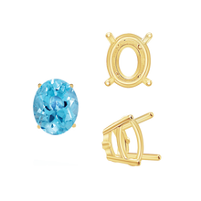 Load image into Gallery viewer, ITI NYC Four Prong Oval Wire Basket Settings With Pads in 14K Gold (5.00 x 3.00 mm - 12.00 x 10.00 mm)
