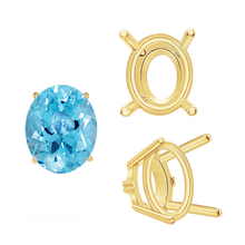 Load image into Gallery viewer, ITI NYC Four Prong Oval Wire Basket Settings With Pads in 14K Gold (5.00 x 3.00 mm - 12.00 x 10.00 mm)
