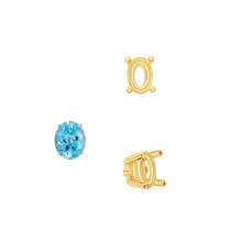 Load image into Gallery viewer, ITI NYC Four Prong Oval Wire Basket Settings With Pads in 14K Gold (5.00 x 3.00 mm - 12.00 x 10.00 mm)
