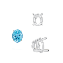 Load image into Gallery viewer, ITI NYC Four Prong Oval Wire Basket Settings With Pads in 14K Gold (5.00 x 3.00 mm - 12.00 x 10.00 mm)
