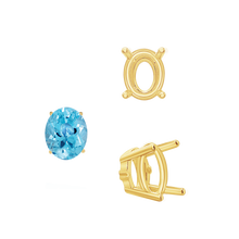 Load image into Gallery viewer, ITI NYC Four Prong Oval Wire Basket Settings With Pads in 14K Gold (5.00 x 3.00 mm - 12.00 x 10.00 mm)
