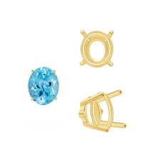 Load image into Gallery viewer, ITI NYC Four Prong Oval Wire Basket Settings With Pads in 14K Gold (5.00 x 3.00 mm - 12.00 x 10.00 mm)
