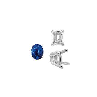 ITI NYC Four Prong Oval Wire Basket Settings in Sterling Silver (3.00 x 2.00 mm - 28.00 x 18.00 mm)