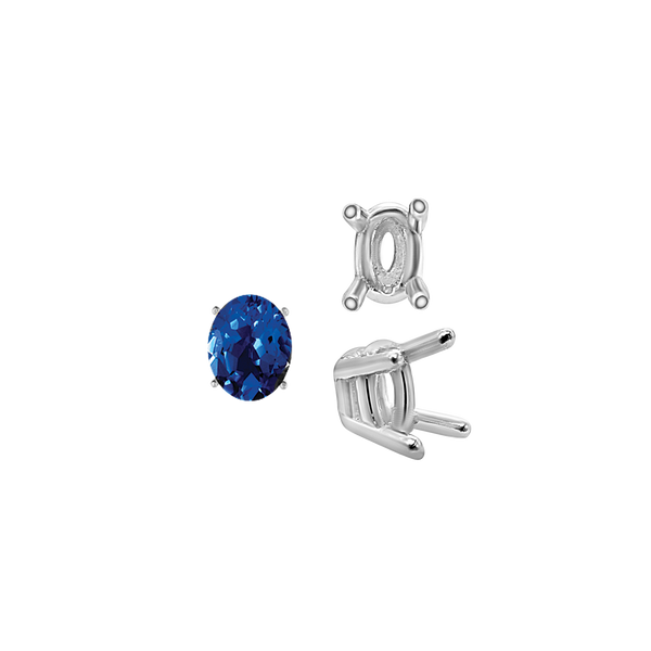 ITI NYC Four Prong Oval Wire Basket Settings in 14K Gold (3.00 x 2.00 mm - 28.00 x 18.00 mm)