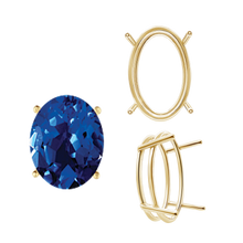 Load image into Gallery viewer, ITI NYC Four Prong Oval Wire Basket Settings in 14K Gold (3.00 x 2.00 mm - 28.00 x 18.00 mm)
