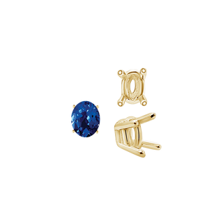 ITI NYC Four Prong Oval Wire Basket Settings in 18K Gold (3.00 x 2.00 mm - 13.00 x 9.00 mm)