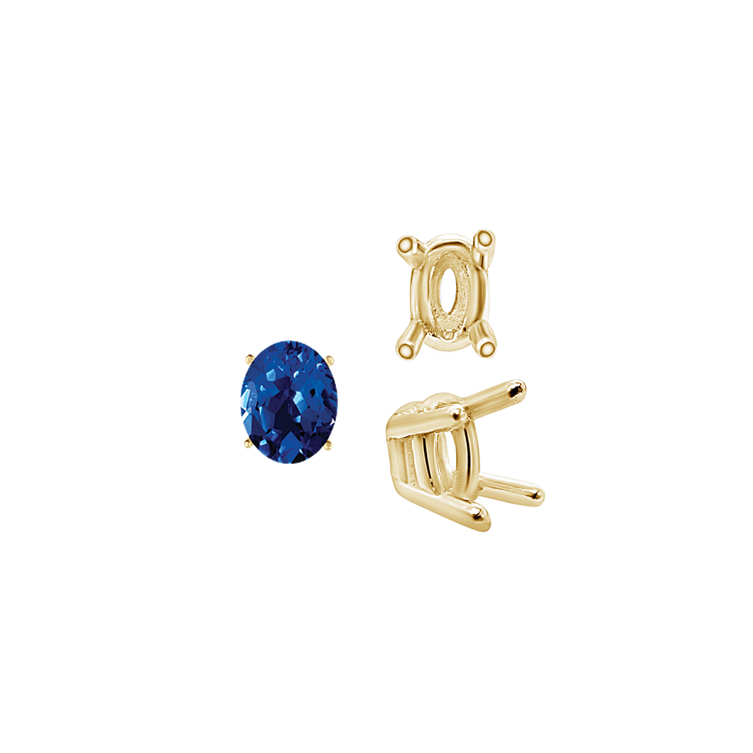 ITI NYC Four Prong Oval Wire Basket Settings in 14K Gold (3.00 x 2.00 mm - 28.00 x 18.00 mm)