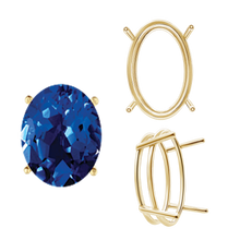 Load image into Gallery viewer, ITI NYC Four Prong Oval Wire Basket Settings in 14K Gold (3.00 x 2.00 mm - 28.00 x 18.00 mm)
