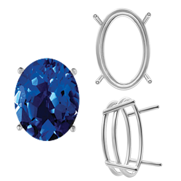 ITI NYC Four Prong Oval Wire Basket Settings in 14K Gold (3.00 x 2.00 mm - 28.00 x 18.00 mm)