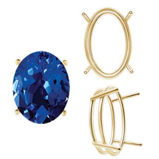 ITI NYC Four Prong Oval Wire Basket Settings in 14K Gold (3.00 x 2.00 mm - 28.00 x 18.00 mm)