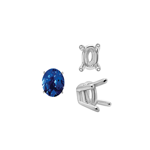 ITI NYC Four Prong Oval Wire Basket Settings in 14K Gold (3.00 x 2.00 mm - 28.00 x 18.00 mm)