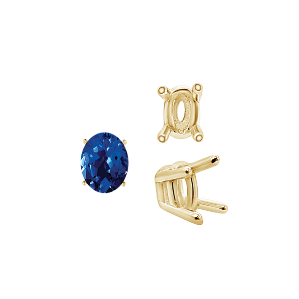ITI NYC Four Prong Oval Wire Basket Settings in 18K Gold (3.00 x 2.00 mm - 13.00 x 9.00 mm)