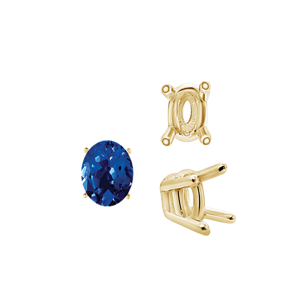 ITI NYC Four Prong Oval Wire Basket Settings in 18K Gold (3.00 x 2.00 mm - 13.00 x 9.00 mm)